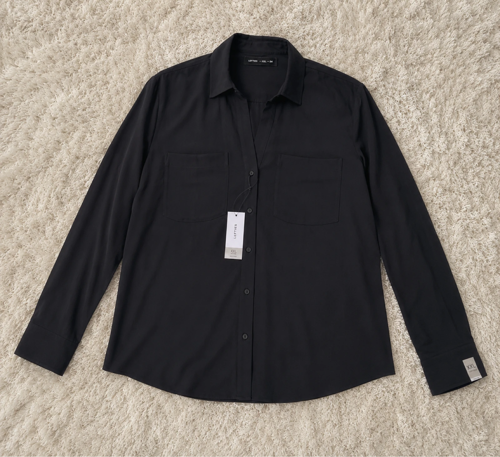 Camisa de botones negra talla XXL